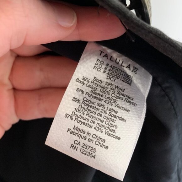 Aritzia Talula Exeter Boyfriend Blazer Wool Long Sleeve Button Front Grey size 2 - Picture 8 of 11